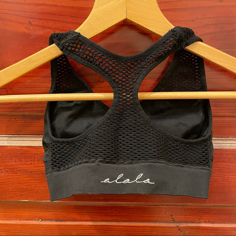 Black mesh sports bra